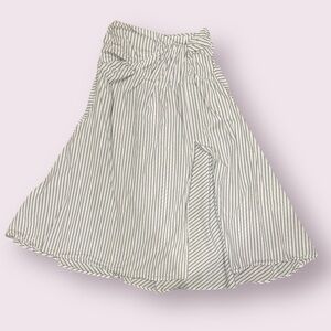 Mare Mare Black and White Pin Striped Side Slit A-Line Maxi Skirt Large